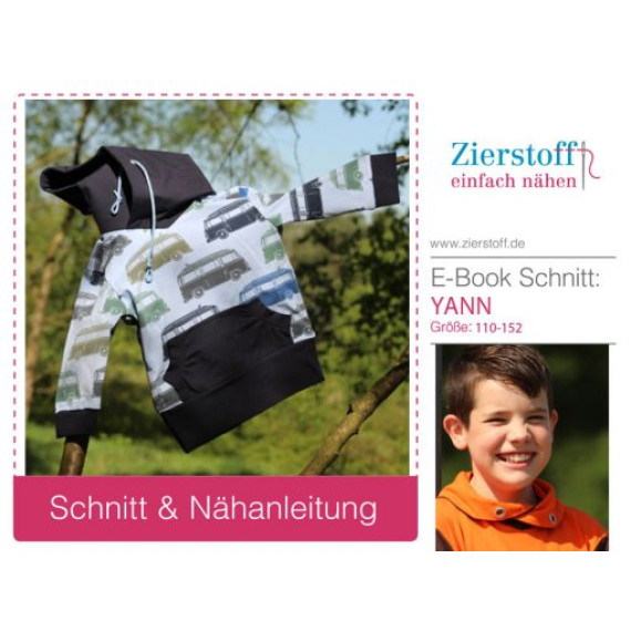 E-Book - Kapuzen – Schalkragensweatshirt „YANN“, Gr. 110 – 152